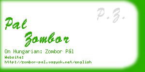 pal zombor business card