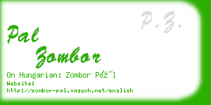 pal zombor business card